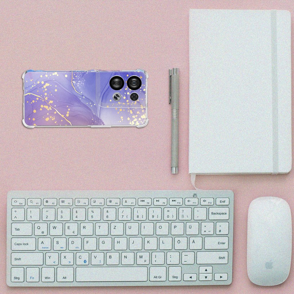 Back Cover voor OPPO Reno8 Watercolor Paars B2C Telecom