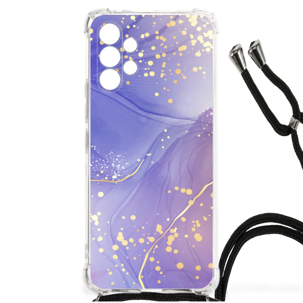 Samsung Galaxy A13 4G Back Cover Watercolor Paars aanzicht