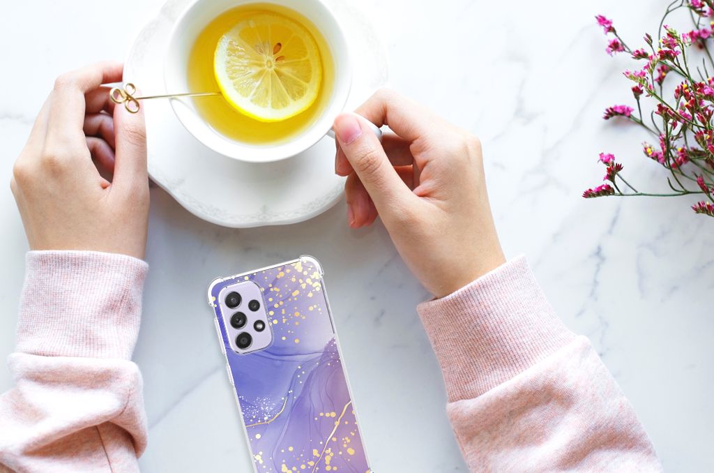 Back Cover voor Samsung Galaxy A33 Watercolor Paars B2C Telecom