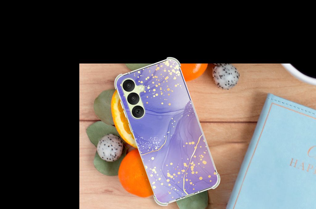 Back Cover voor Samsung Galaxy A35 Watercolor Paars B2C Telecom