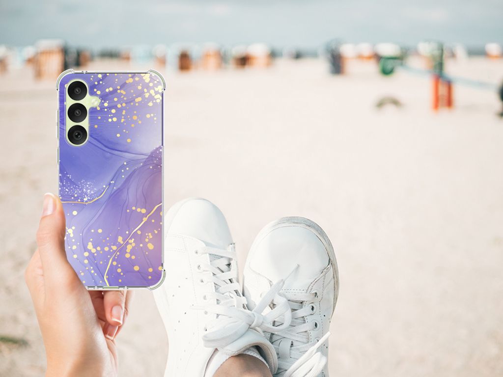 Back Cover voor Samsung Galaxy A35 Watercolor Paars B2C Telecom