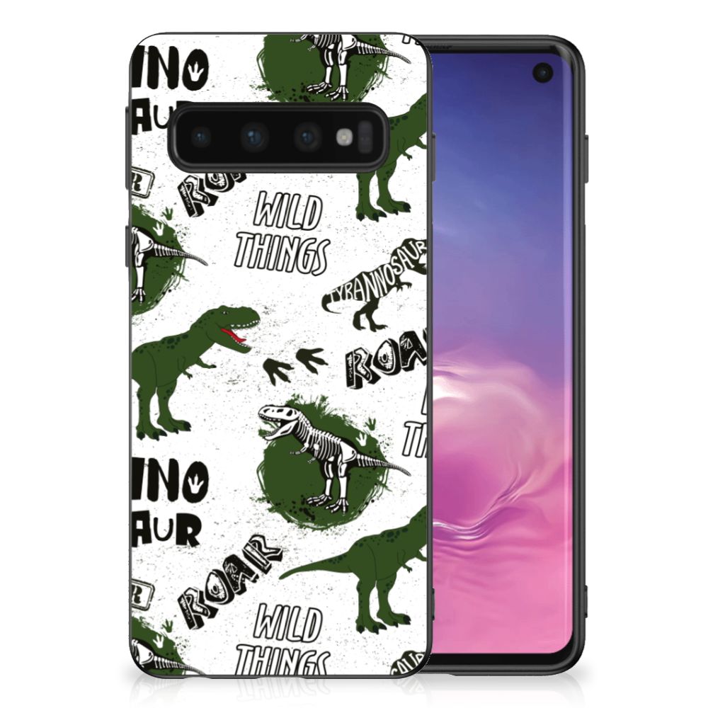 Samsung Galaxy S10 Back Cover voor Samsung Galaxy S10 Dinosaurus dierenprint voorkant