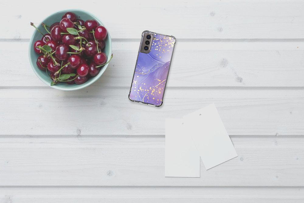 Back Cover voor Samsung Galaxy S21 Watercolor Paars B2C Telecom