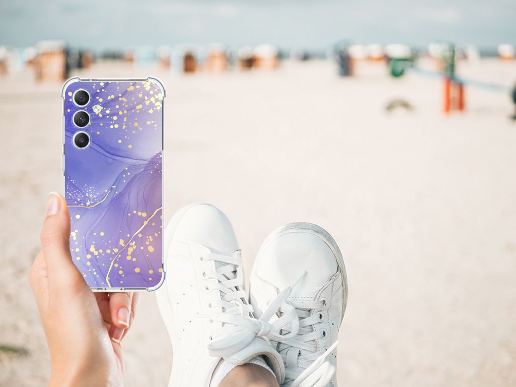 Back Cover voor Samsung Galaxy S23 FE Watercolor Paars B2C Telecom