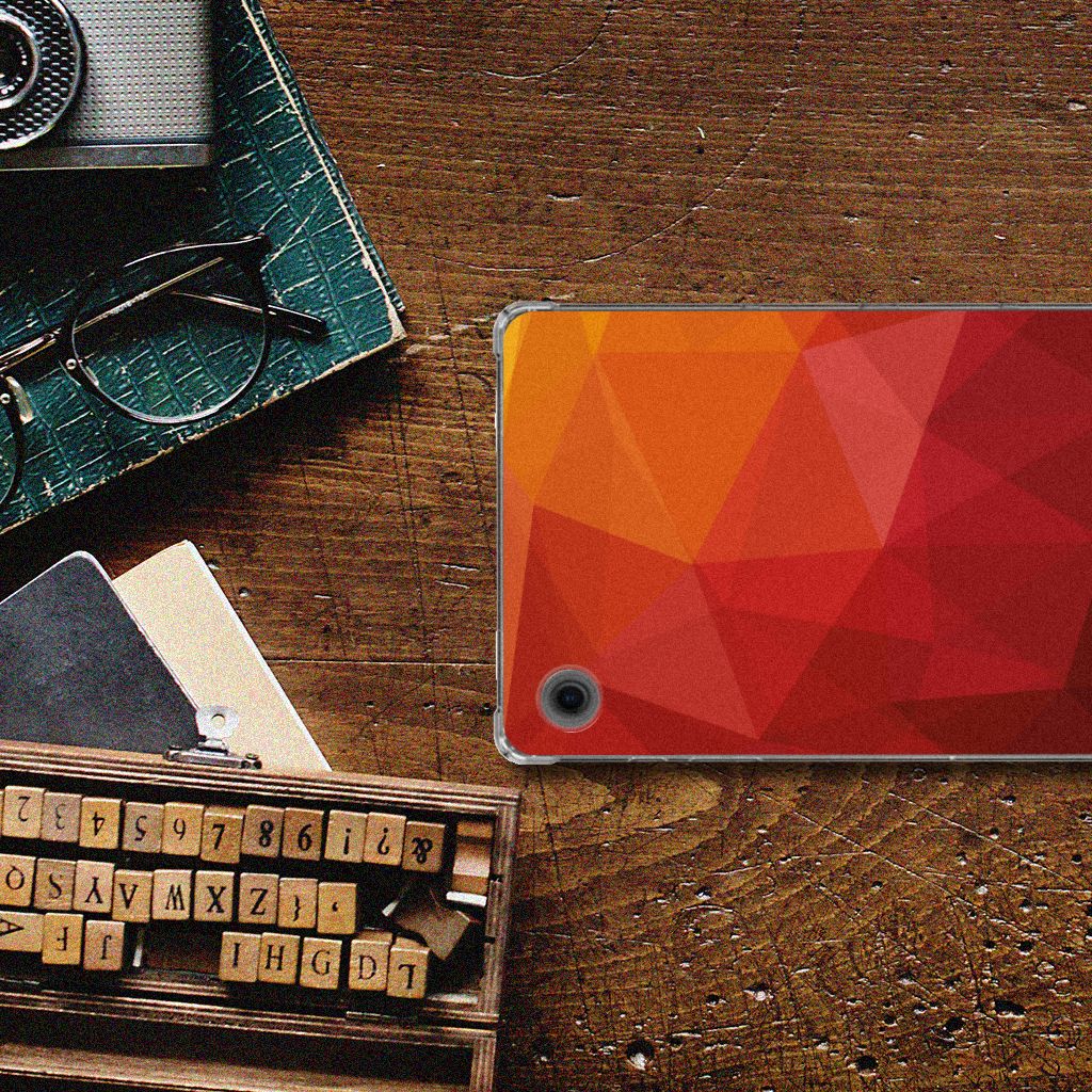 Back Cover voor Samsung Galaxy Tab A9 Polygon Red
