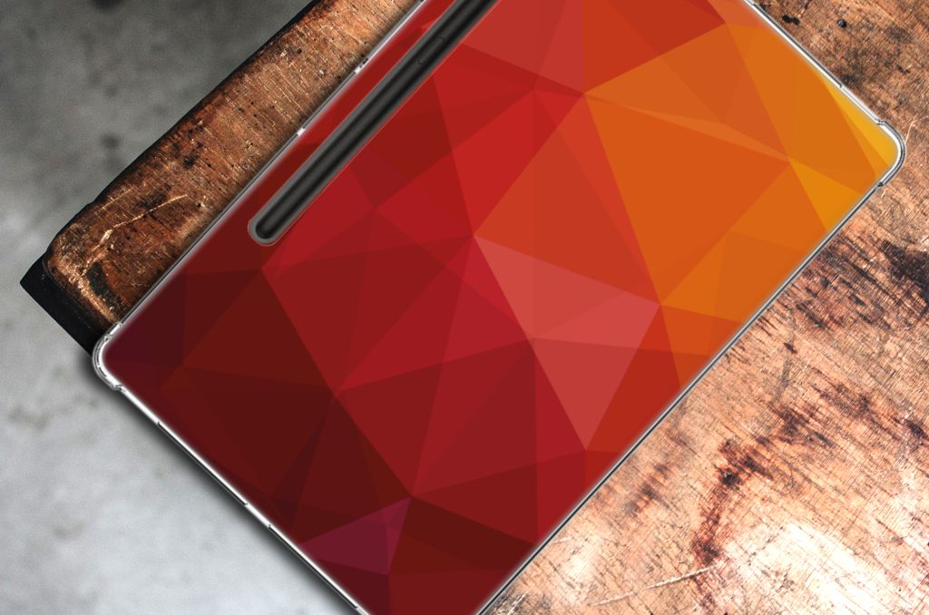 Back Cover voor Samsung Galaxy Tab S9 Plus Polygon Red