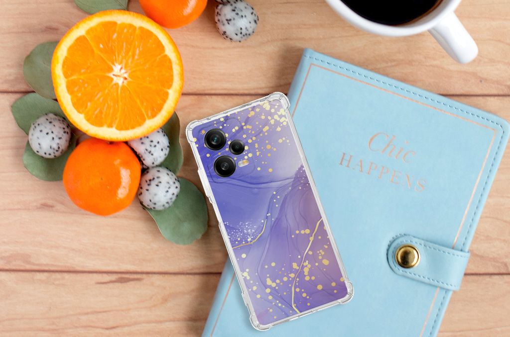 Xiaomi Redmi Note 12 Pro Plus Back Cover Watercolor Paars zijaanzicht