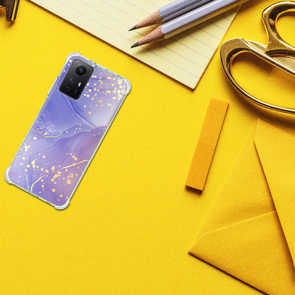 Back Cover voor Xiaomi Redmi Note 12s Watercolor Paars B2C Telecom