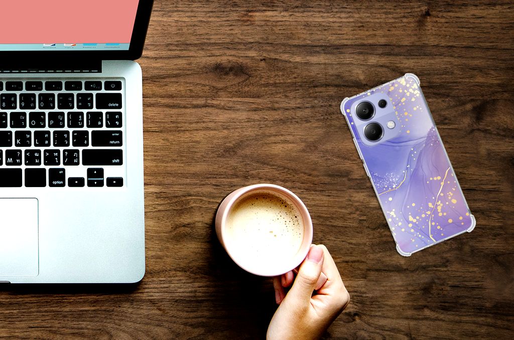 Back Cover voor Xiaomi Redmi Note 13 4G Watercolor Paars B2C Telecom
