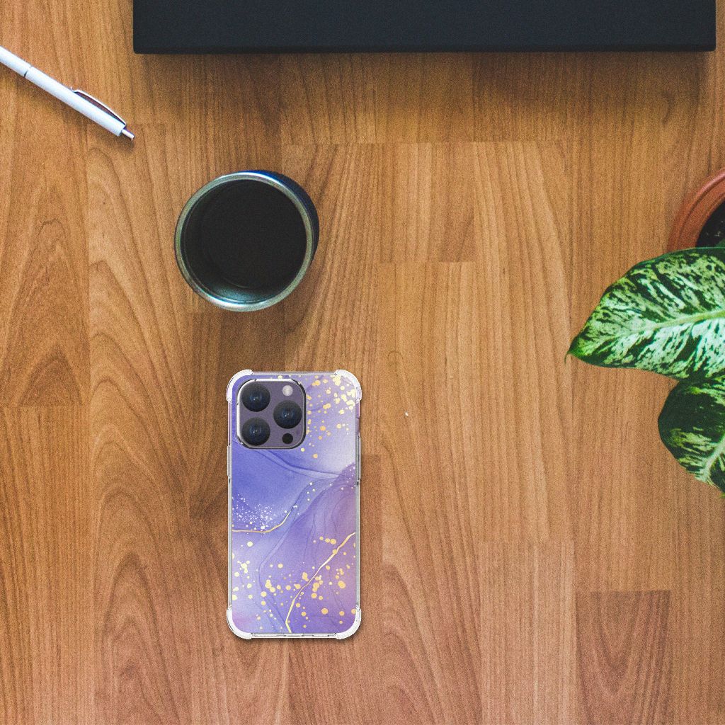 Back Cover voor iPhone 15 Pro Watercolor Paars B2C Telecom