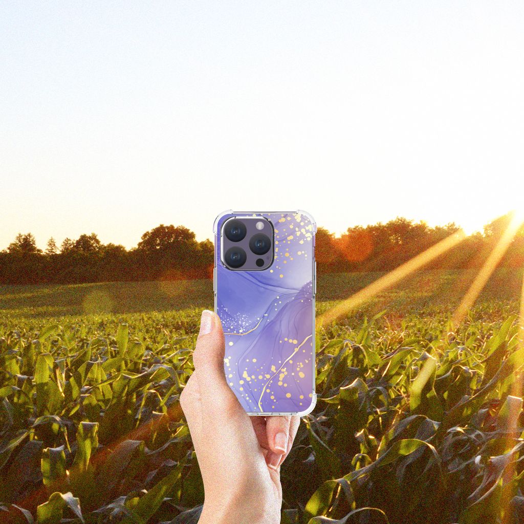 Back Cover voor iPhone 15 Pro Watercolor Paars B2C Telecom