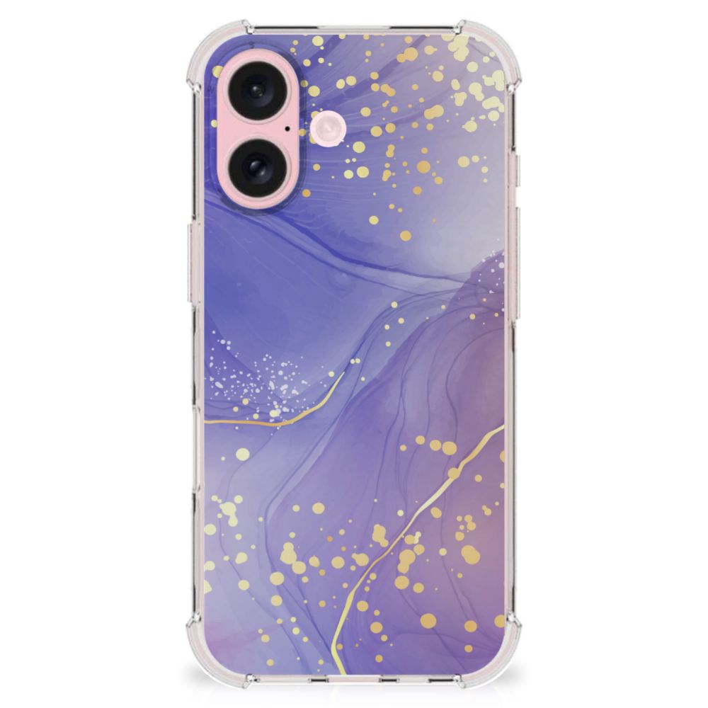 Apple iPhone 16 Back Cover Watercolor Paars achterkant