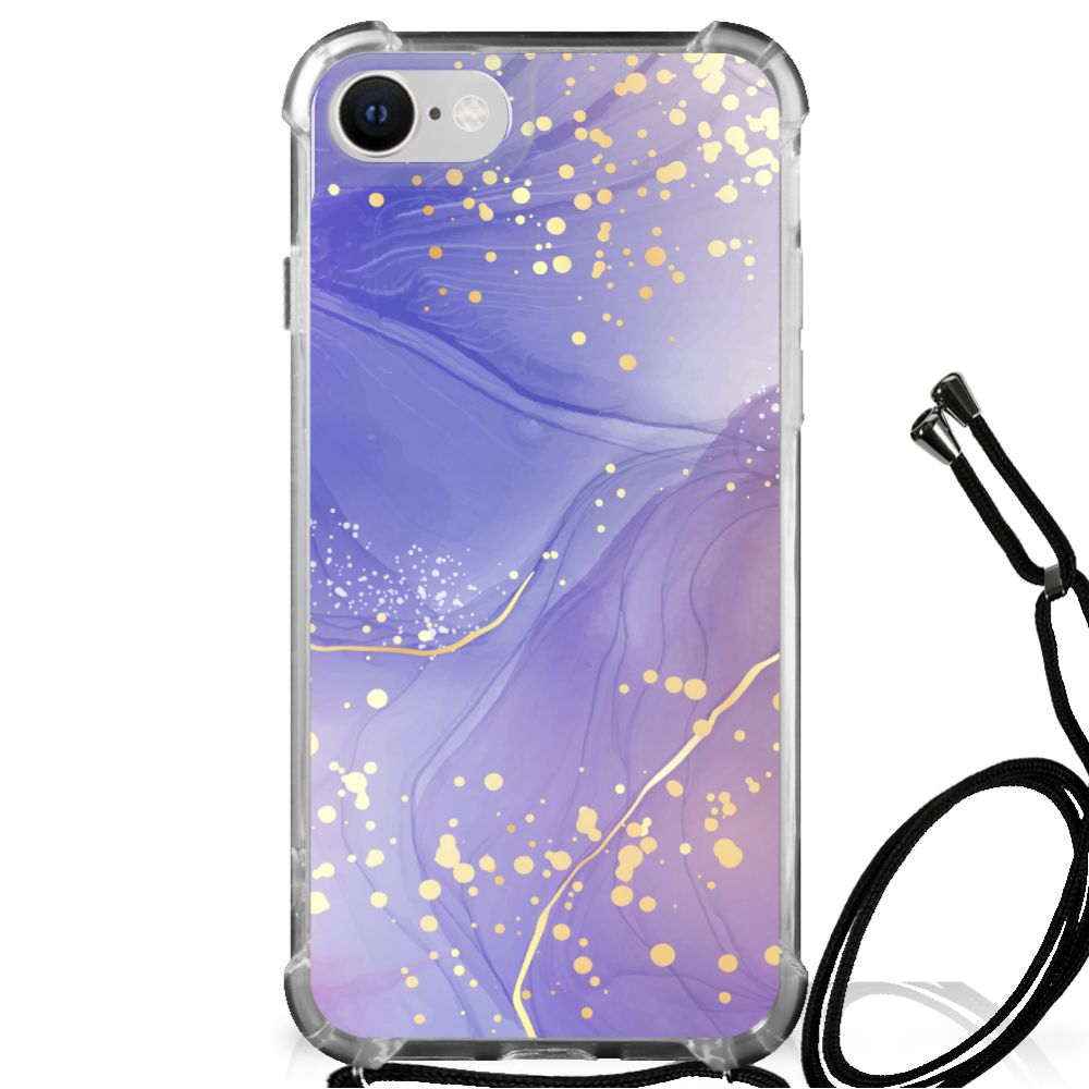 Back Cover voor iPhone SE 2022 | 2020 | 8 | 7 Watercolor Paars B2C Telecom