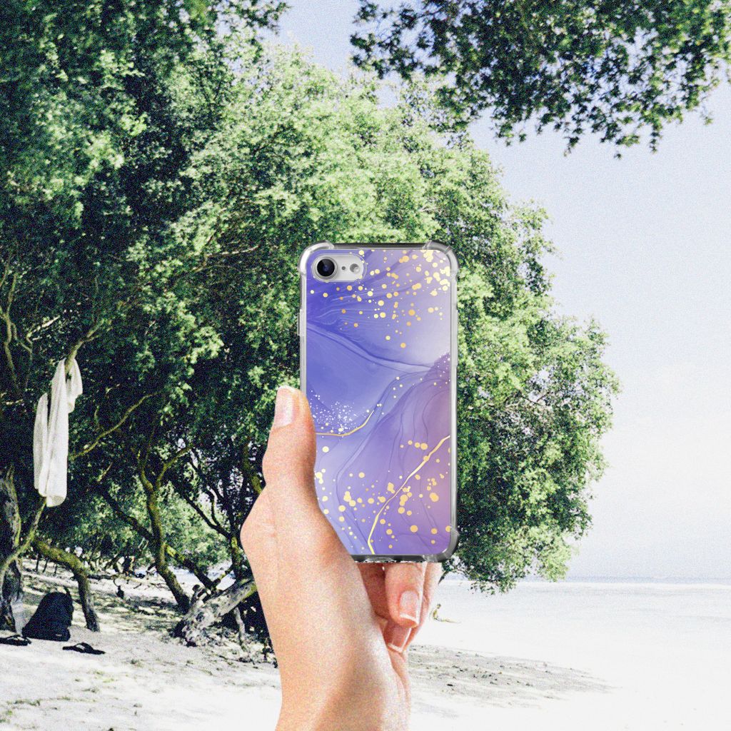 Back Cover voor iPhone SE 2022/2020 | iPhone 8/7 Watercolor Paars B2C Telecom