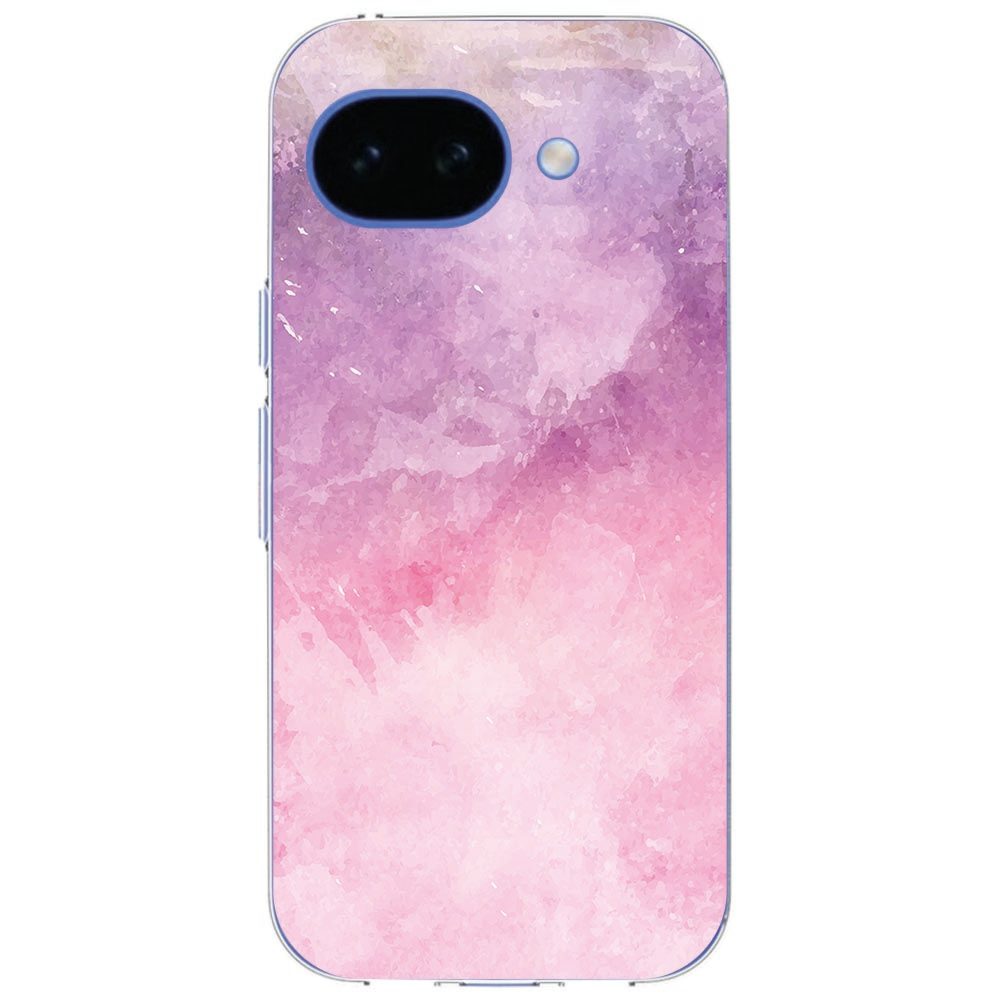 Google Pixel 10a hoesje Pink Purple Paint in schuin aanzicht met detail van de print
