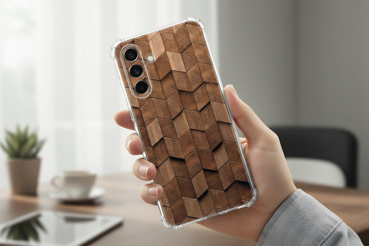 Backcover Hoesje Samsung Galaxy A26 Wooden Cubes Valbestendig