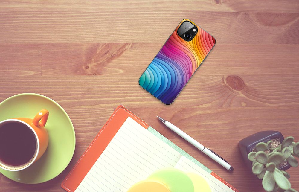 Backcover voor Apple iPhone 13 | iPhone 14 Regenboog B2C Telecom