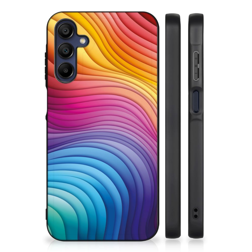 Samsung Galaxy A15 Backcover Regenboog design achterkant zijaanzicht