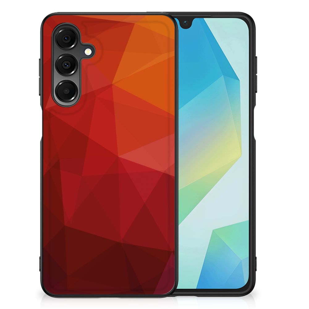Backcover voor Samsung Galaxy A16 5G/4G Polygon Red hoesje abstract design voorkant