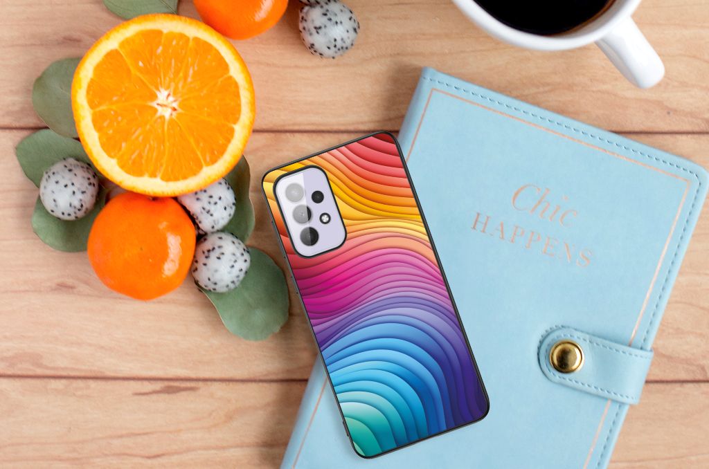Samsung Galaxy A33 5G Backcover Regenboog bovenaanzicht