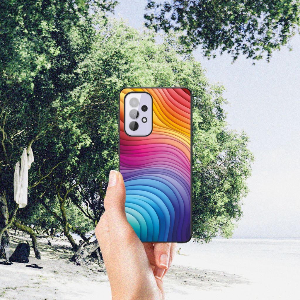 Samsung Galaxy A33 5G Backcover Regenboog hand strand