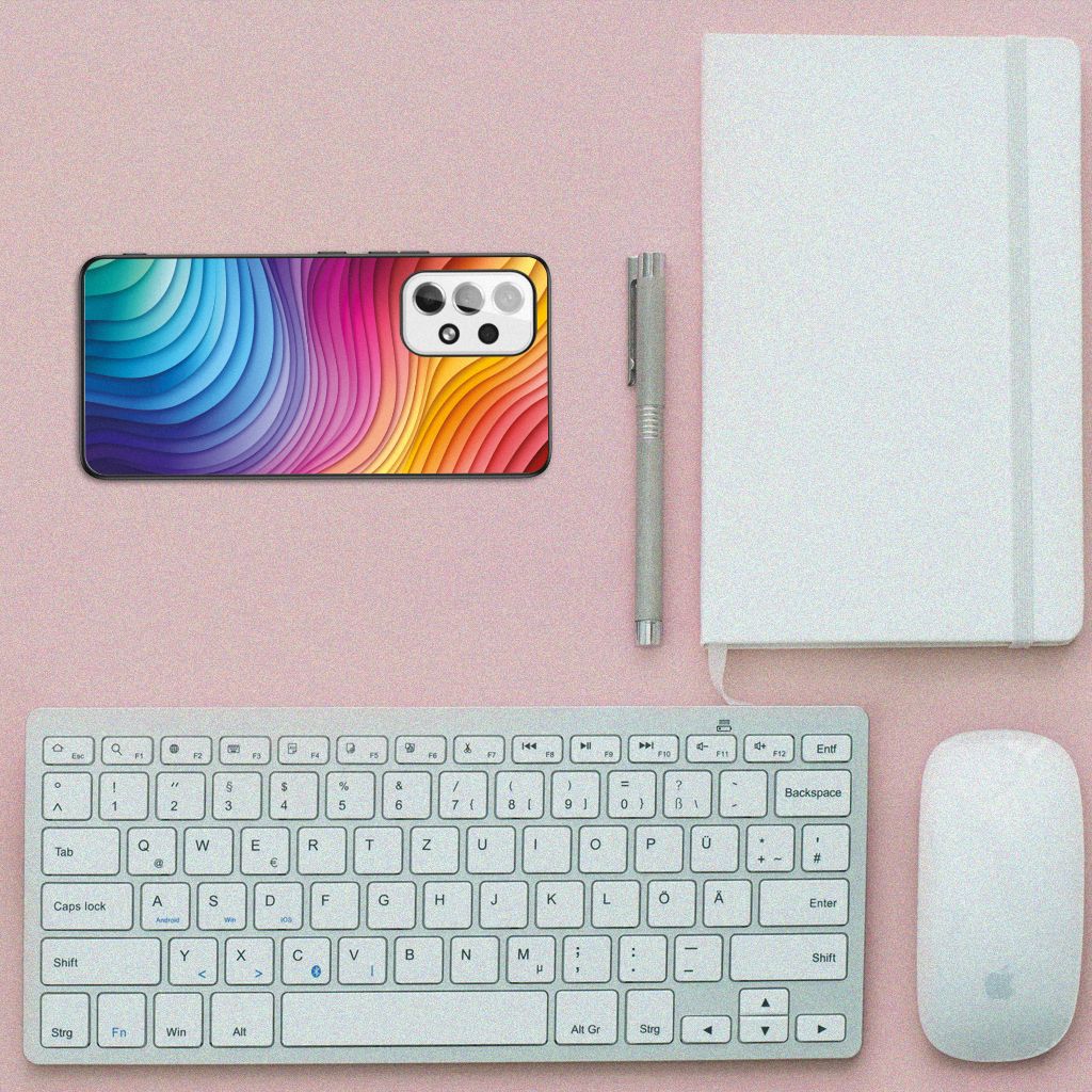 Samsung Galaxy A53 Backcover Regenboog bovenaanzicht