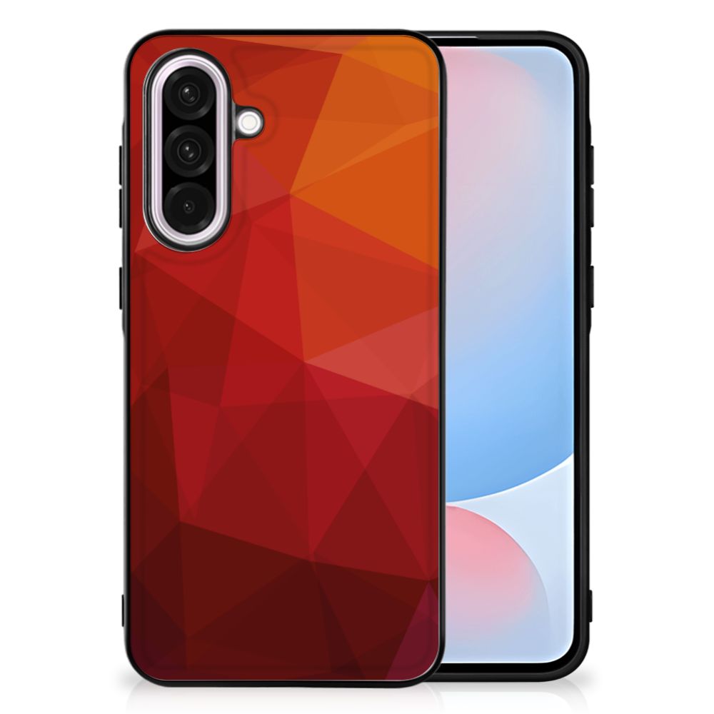 Samsung Galaxy A56 Backcover Polygon Red abstract design voorkant