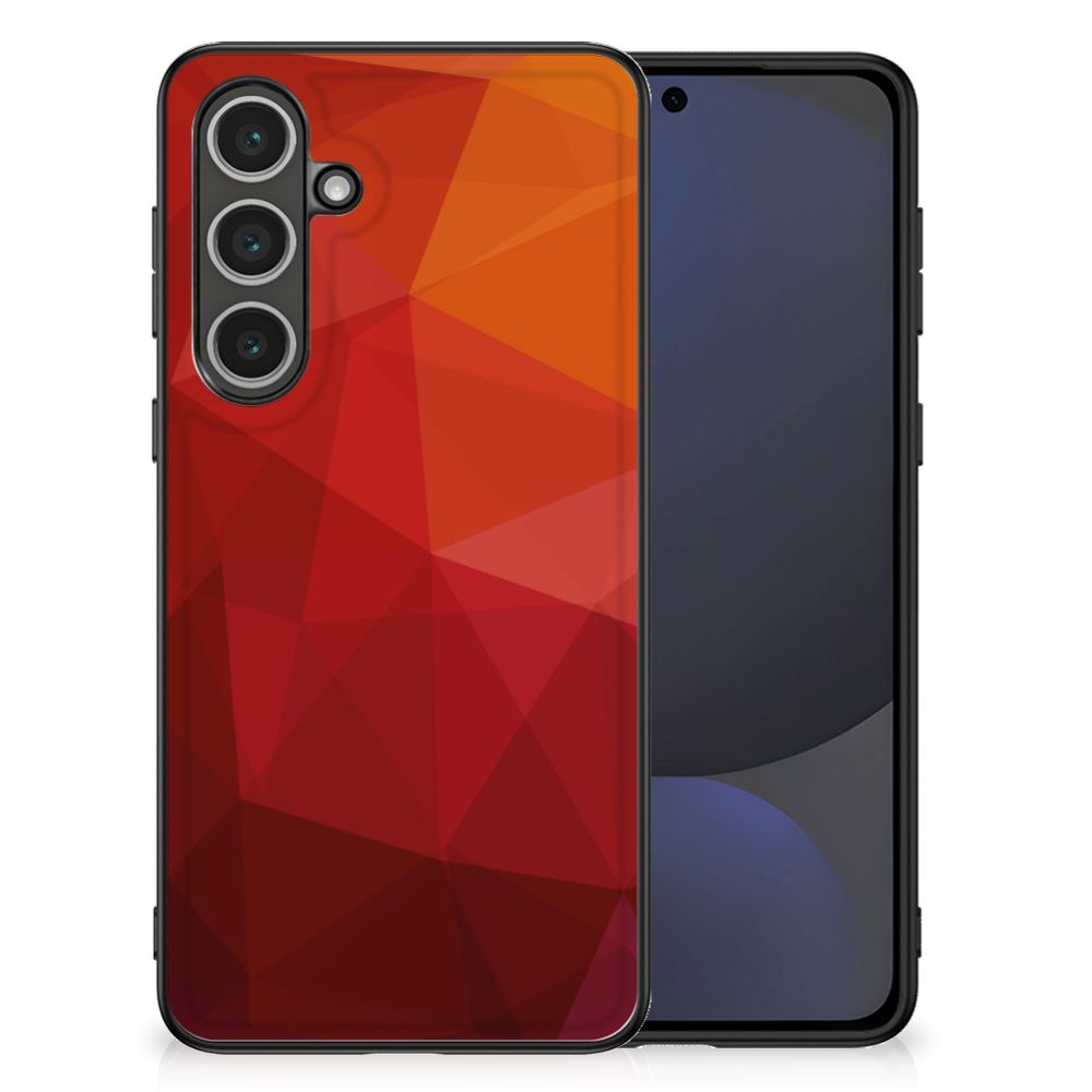 Samsung Galaxy S24 FE Backcover Polygon Red achterkant abstracte vormen
