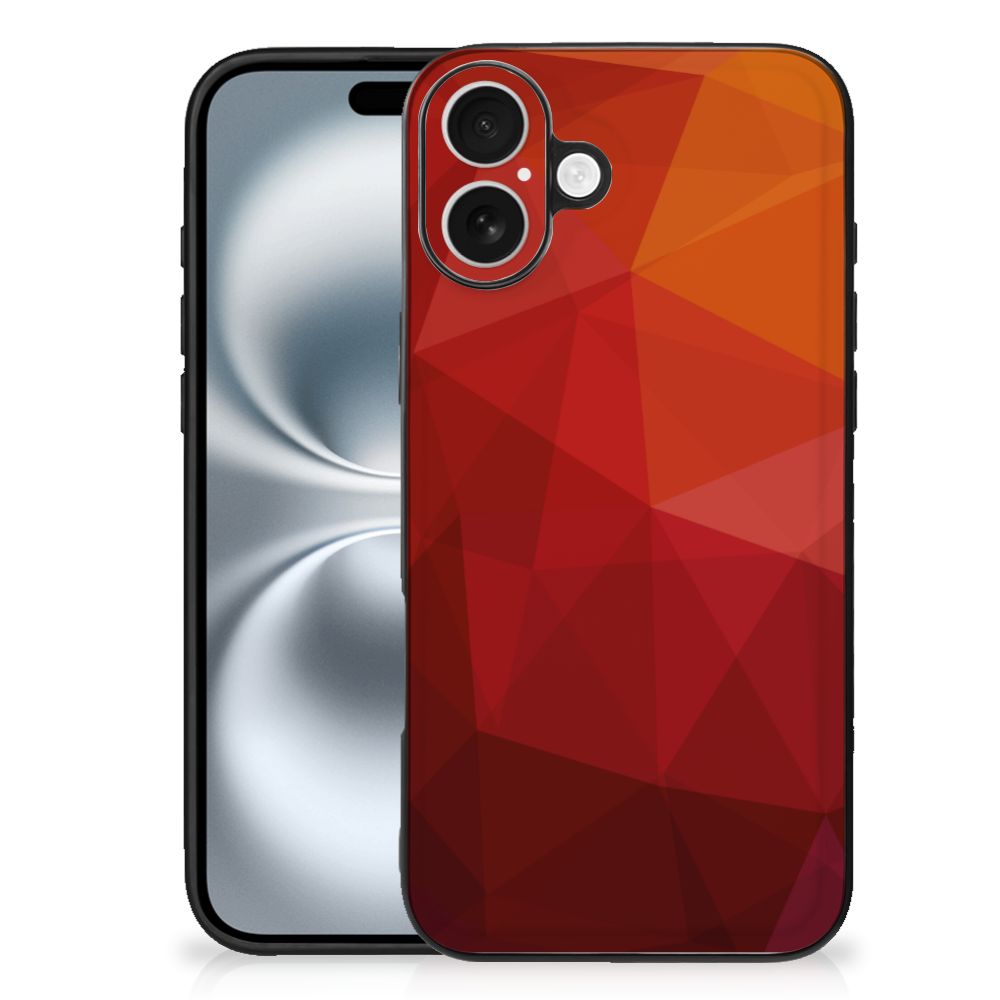 iPhone 16 Plus Backcover voor iPhone 16 Plus Polygon Red design polygon red achteraanzicht