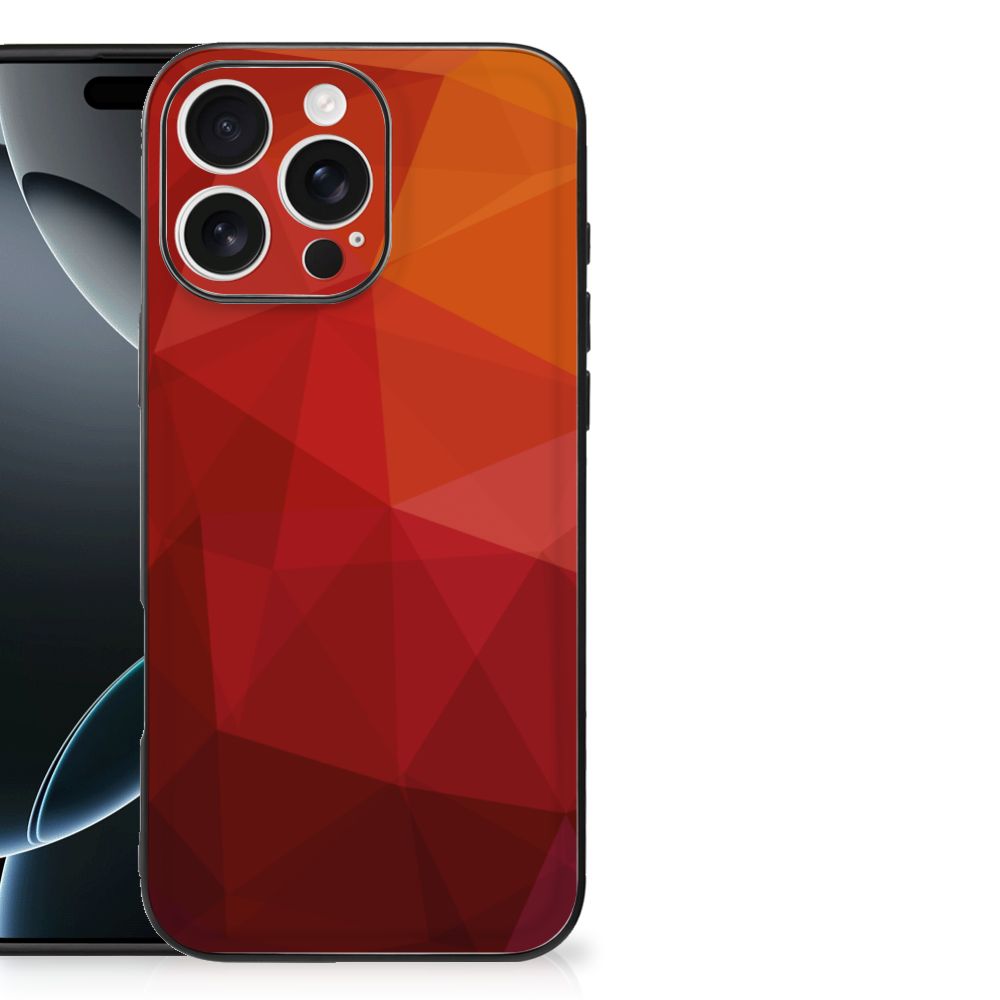 iPhone 16 Pro Max Backcover Polygon Red design aanzicht