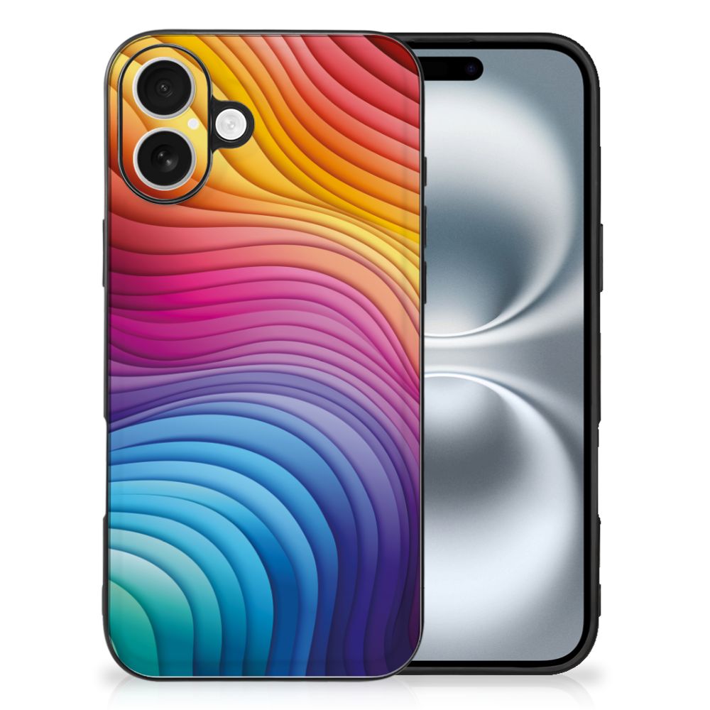 Apple iPhone 16 Backcover voor iPhone 16 Regenboog design vooraanzicht