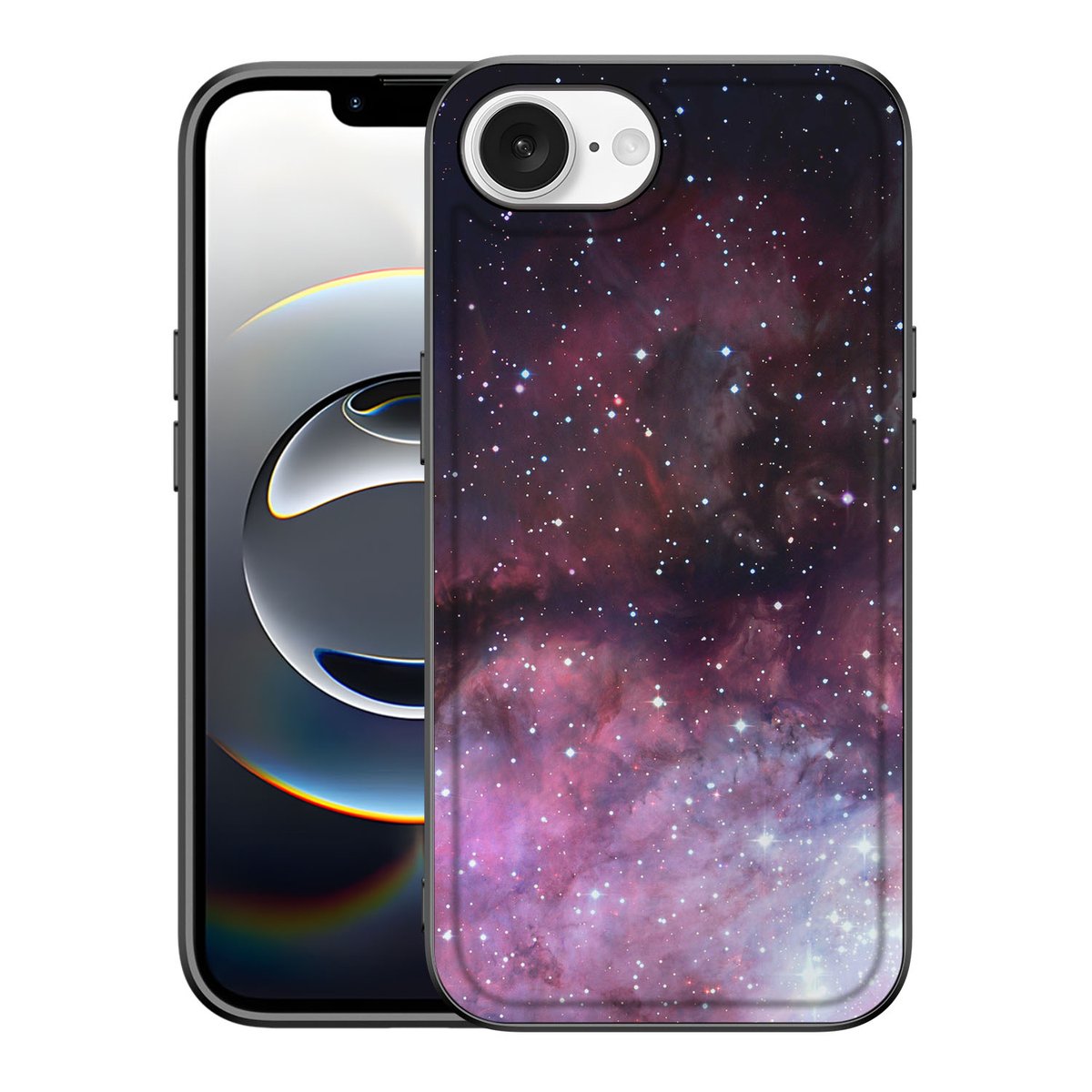 iPhone 16e Galaxy Backcover heelal design achteraanzicht