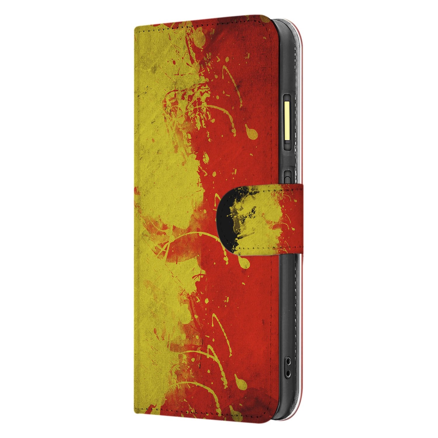Fairphone 6 Belgische Vlag Design Bookcase Hoesje zijkant