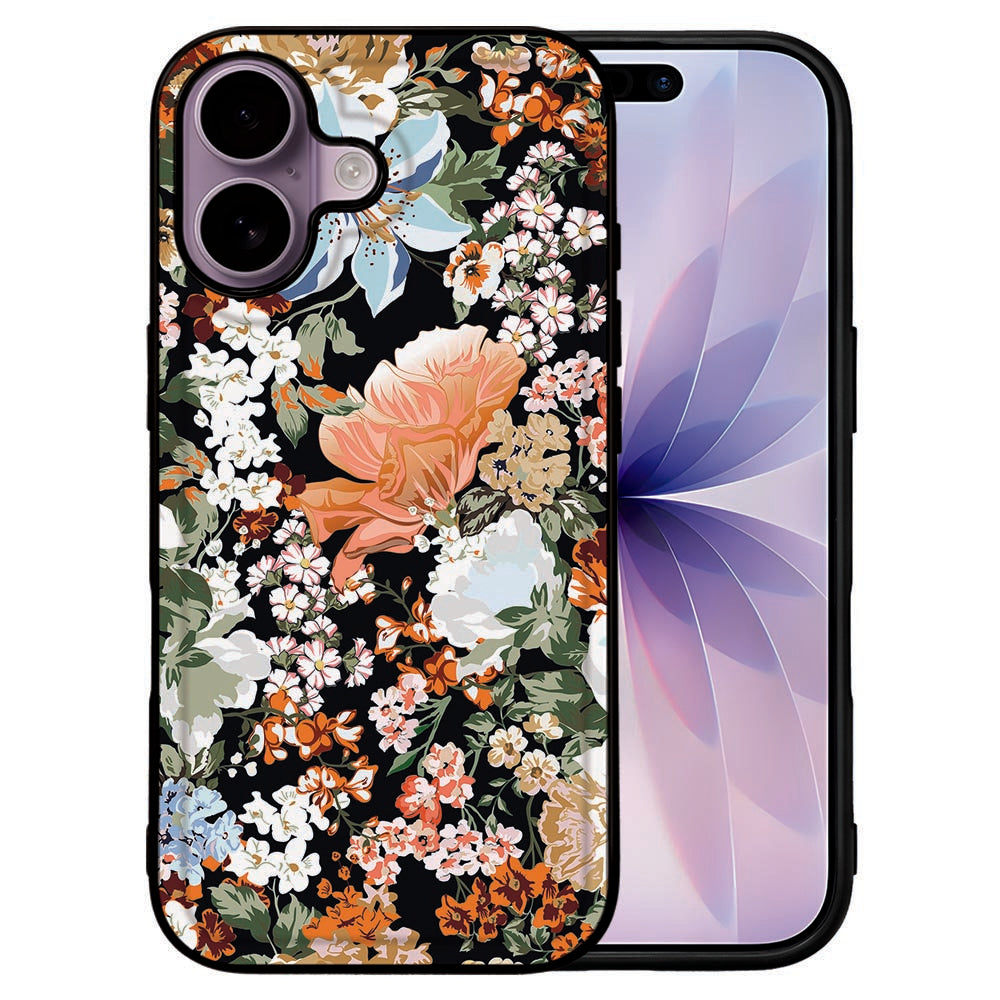 iPhone 17 Beschermhoes Dark Bloemen voorkant