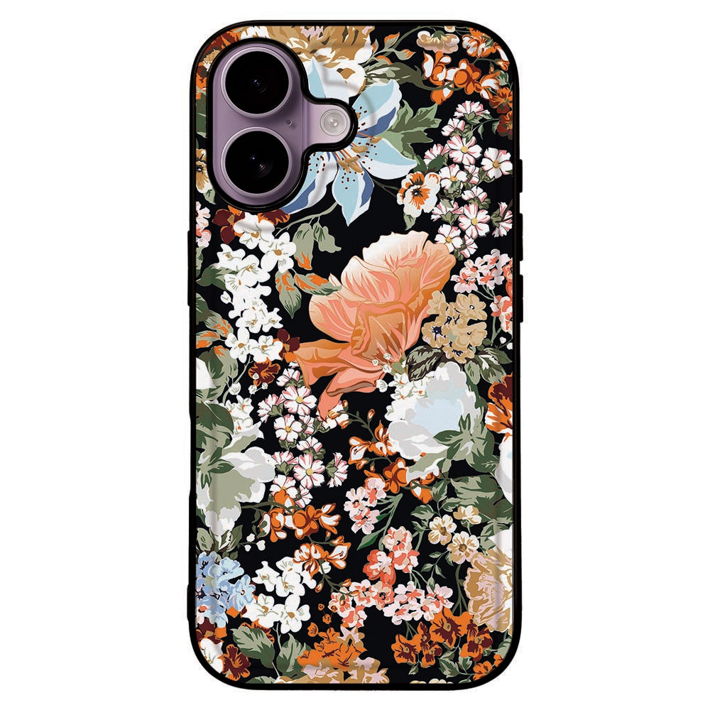 Apple iPhone 17 Beschermhoes Dark Bloemen achterkant