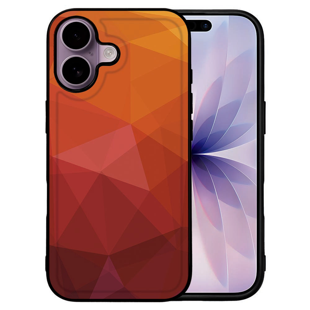 Apple iPhone 17 Beschermhoes Polygon-Red geometrisch patroon aanzicht