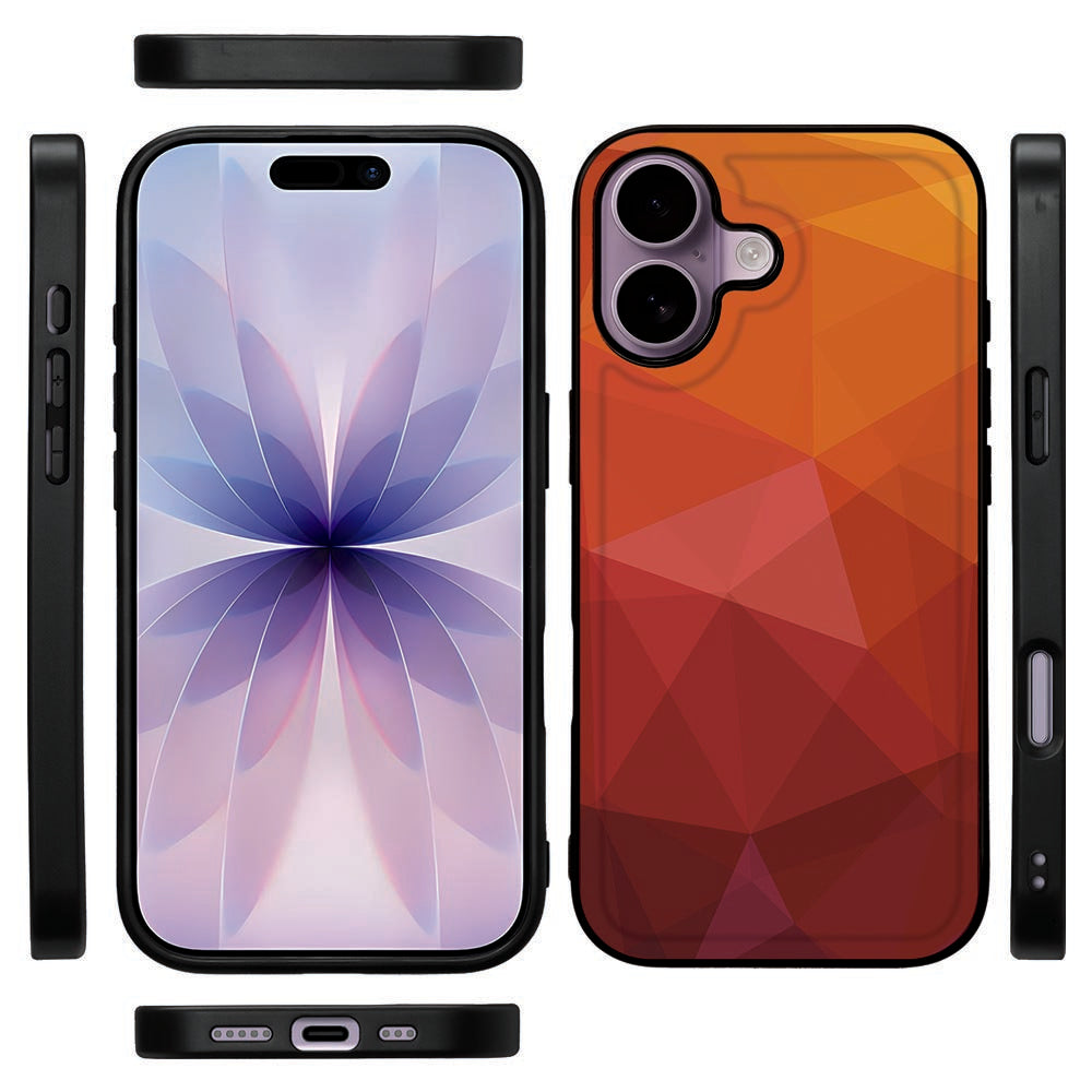 Apple iPhone 17 Beschermhoes Polygon-Red voorkant achterkant aanzicht