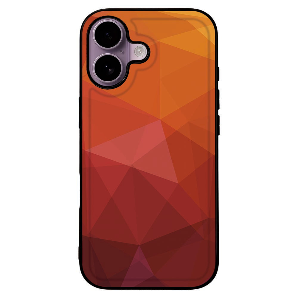 iPhone 17 Beschermhoes Polygon-Red achterzijde geometrisch patroon