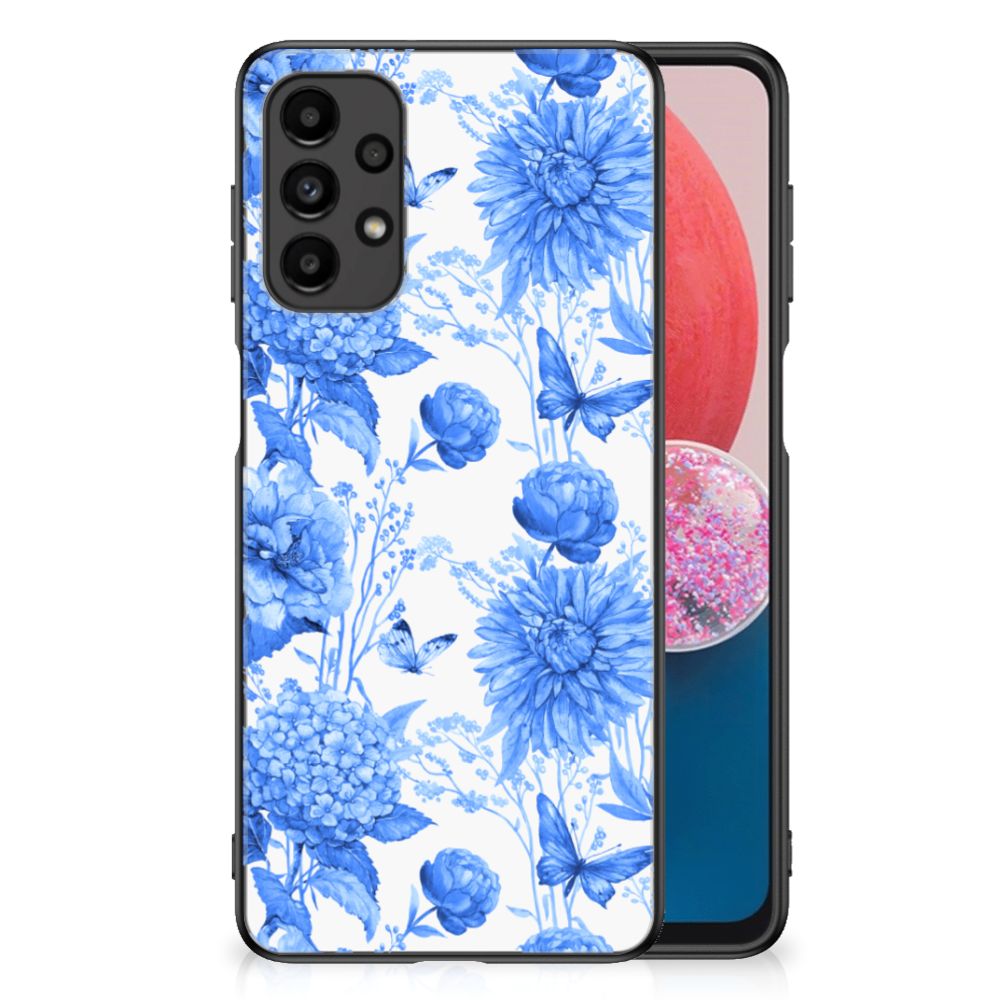 Bloemen Hoesje voor Samsung Galaxy A13 4G Flowers Blue B2C Telecom