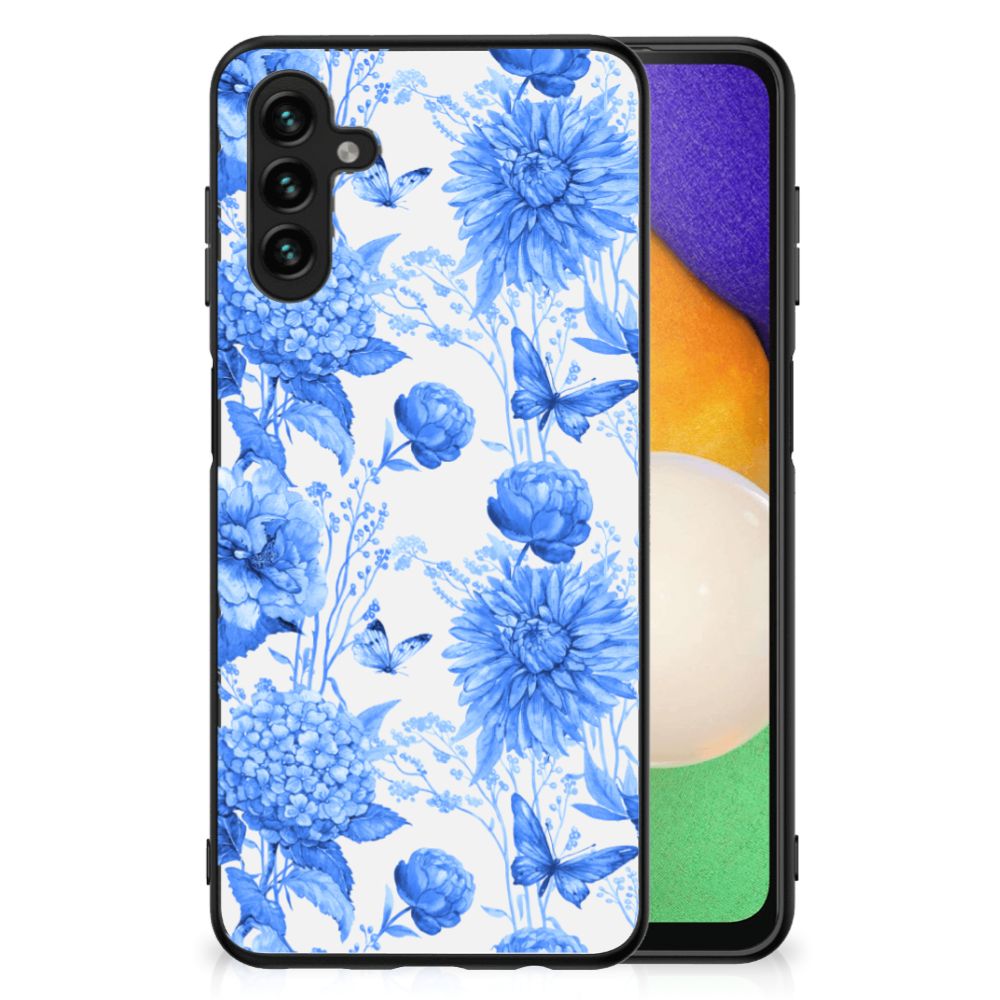 Bloemen Hoesje voor Samsung Galaxy A13 5G | A04s Flowers Blue B2C Telecom