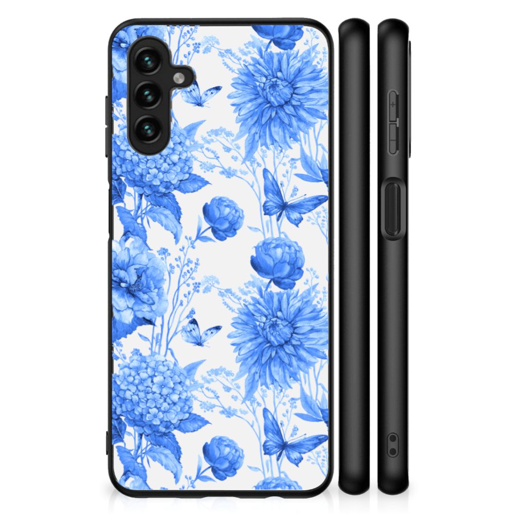 Bloemen Hoesje voor Samsung Galaxy A13 5G | A04s Flowers Blue B2C Telecom
