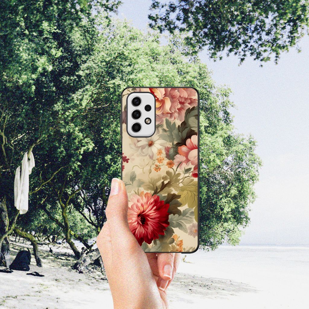 Samsung Galaxy A23 Bloemen Hoesje voor Samsung Galaxy A23 Bloemen voorkant bloemen ontwerp