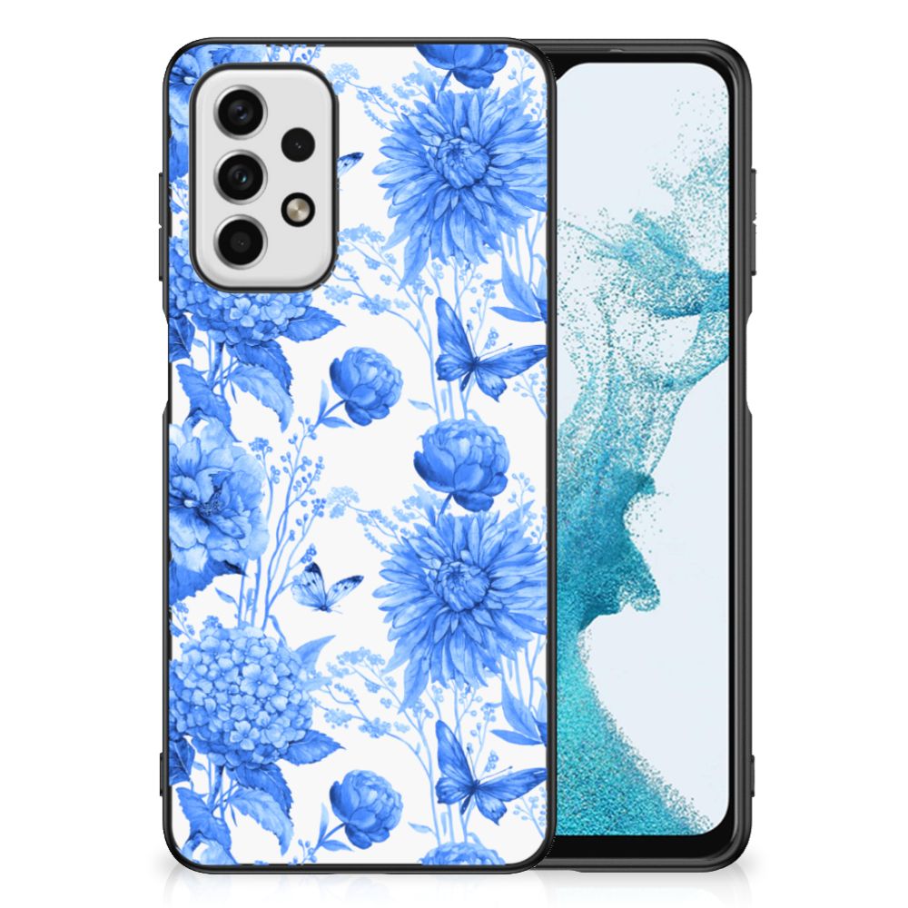 Bloemen Hoesje voor Samsung Galaxy A23 Flowers Blue B2C Telecom