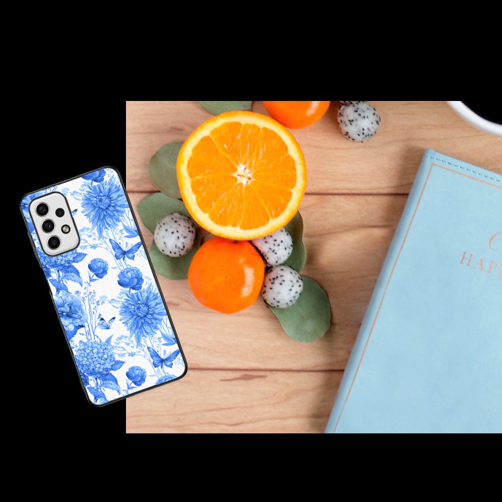 Bloemen Hoesje voor Samsung Galaxy A23 Flowers Blue B2C Telecom