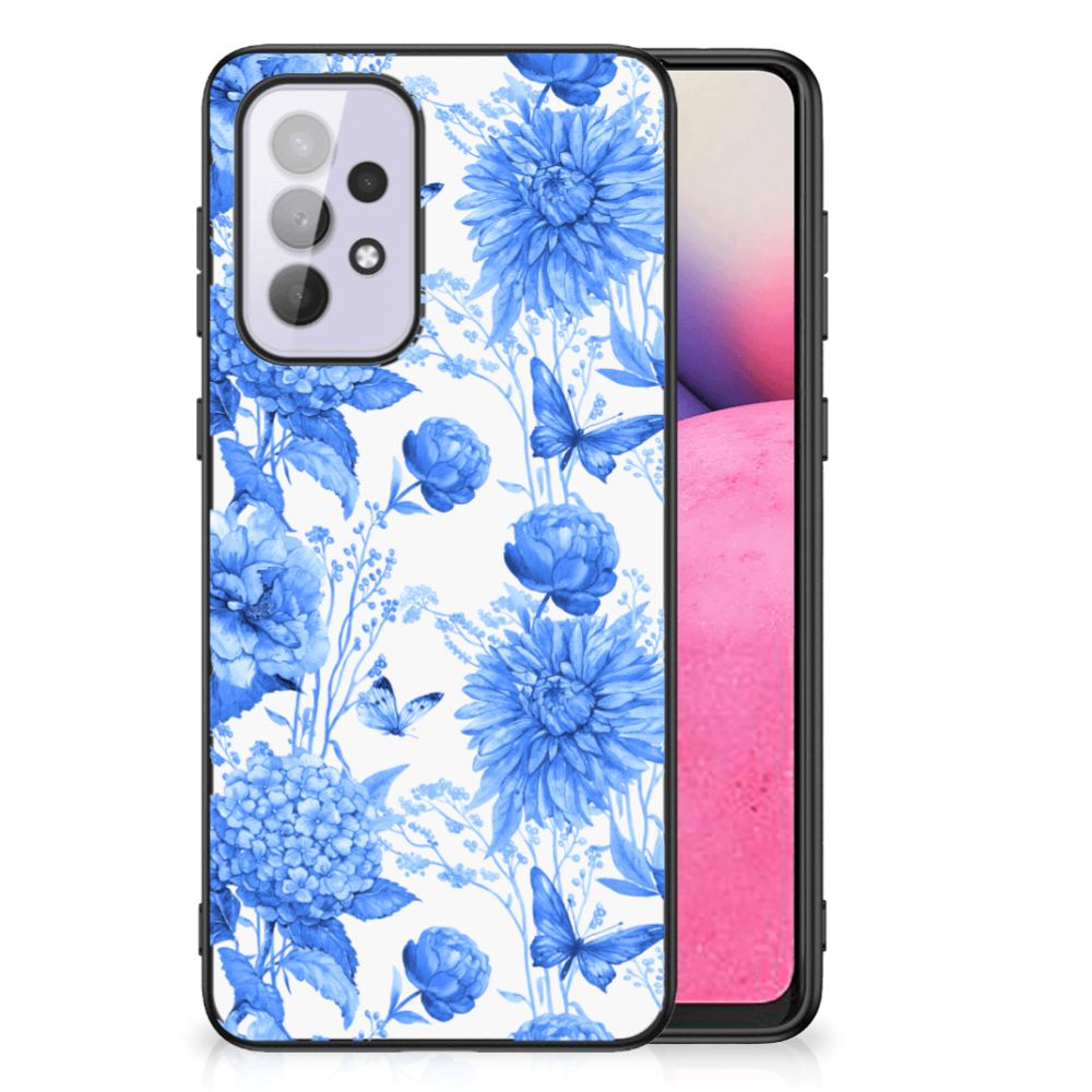 Bloemen Hoesje voor Samsung Galaxy A33 5G Flowers Blue B2C Telecom