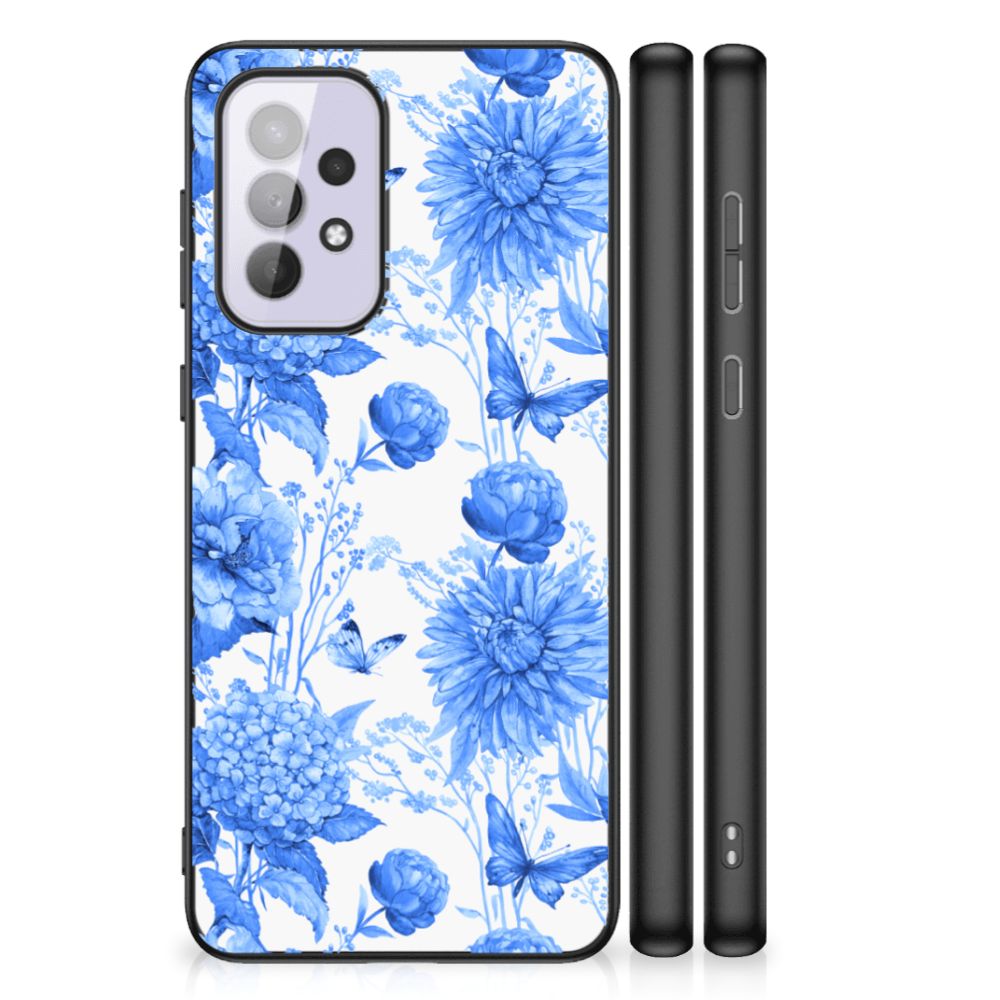 Bloemen Hoesje voor Samsung Galaxy A33 5G Flowers Blue B2C Telecom