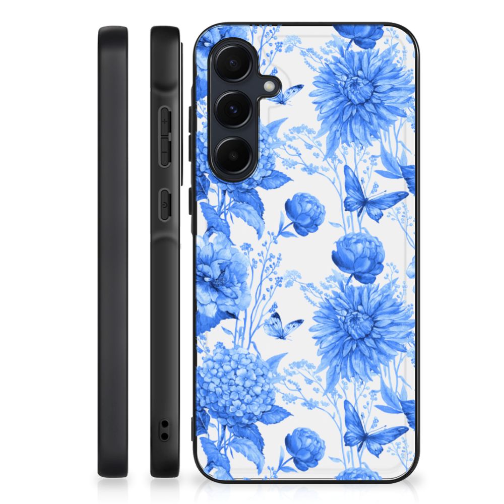 Bloemen Hoesje voor Samsung Galaxy A55 Flowers Blue B2C Telecom