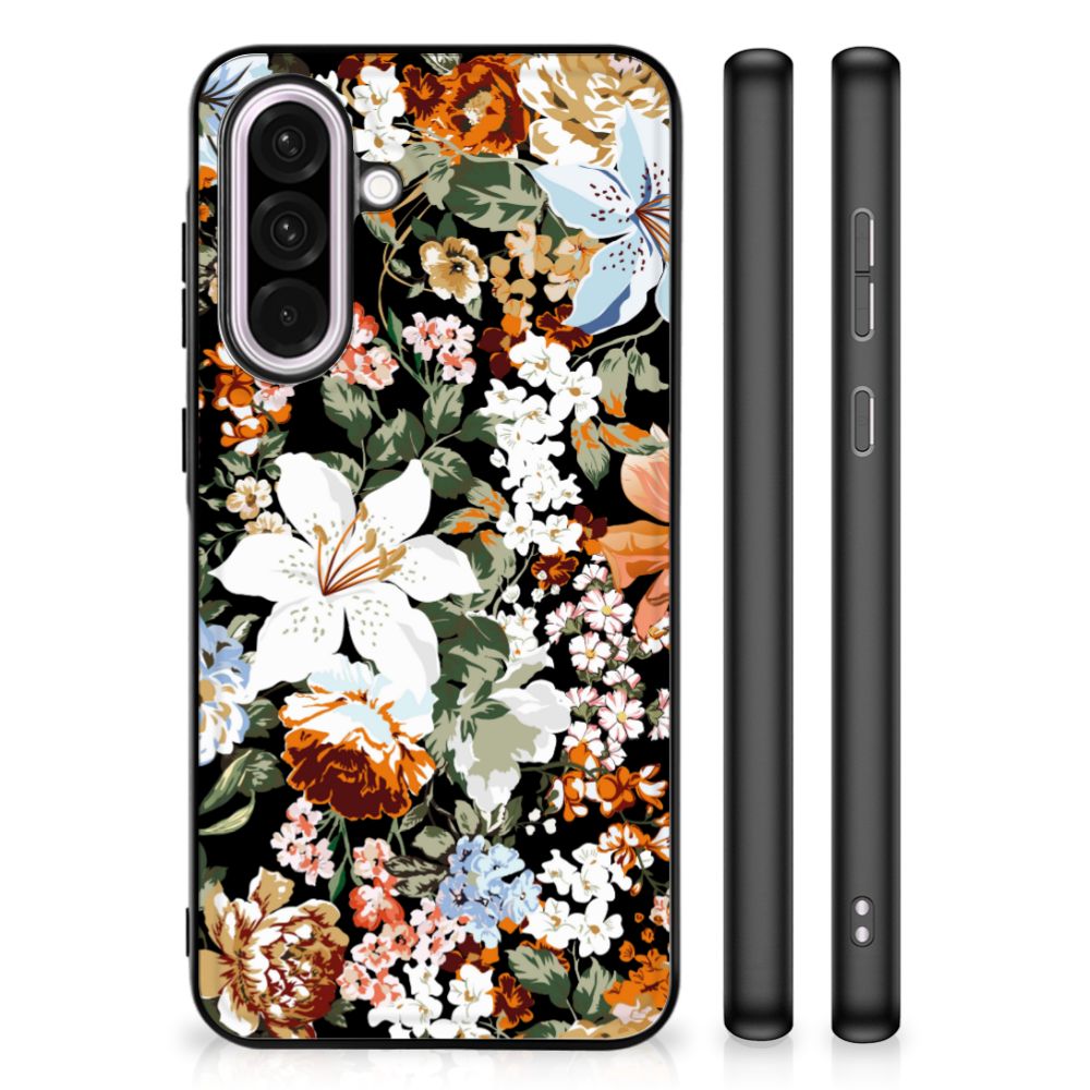 Samsung Galaxy A56 Bloemen Hoesje Dark Flowers voorkant zijkanten