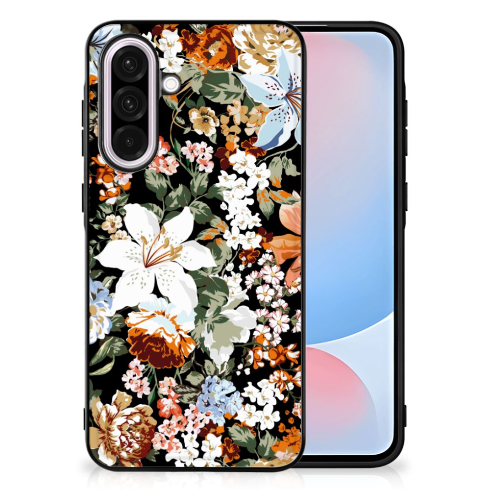 Samsung Galaxy A56 Bloemen Hoesje Dark Flowers achterzijde