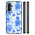 Samsung Galaxy A56 Bloemen Hoesje voor Samsung Galaxy A56 Flowers Blue design bovenkant zijkanten